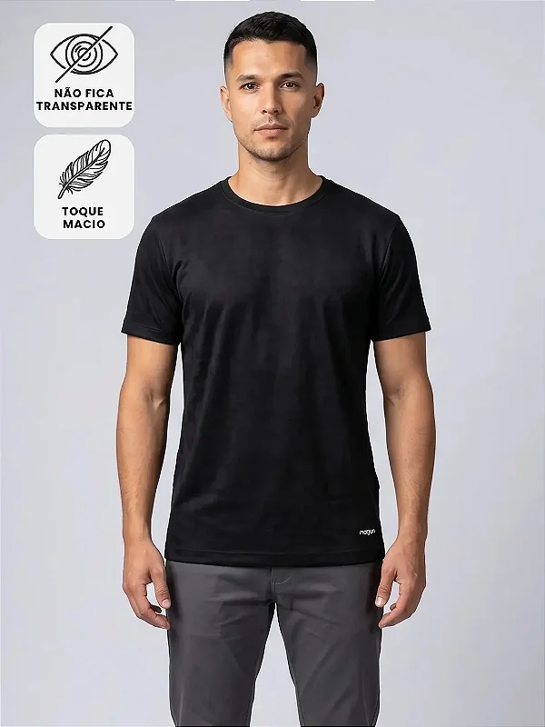 Camiseta Algodão Premium Sem Transparência - Preta