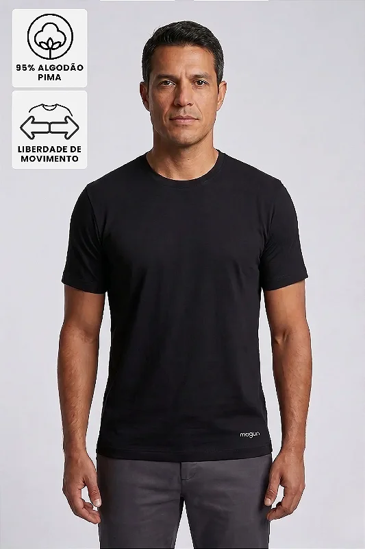 Camiseta Algodão Pima Flexível Magun - Preta