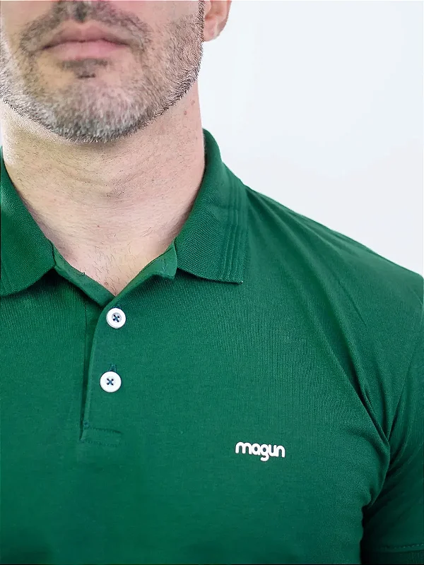 Camisa Polo Algodão Magun Toque Macio Verde Bandeira