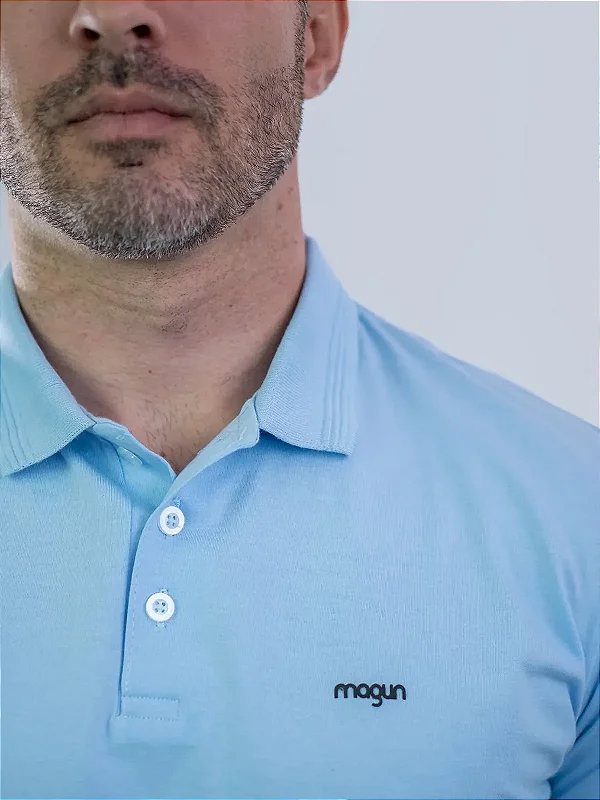 Camisa Polo Algodão Magun Toque Macio Azul Bebê