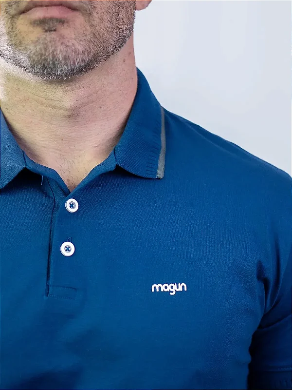 Camisa Polo Algodão Magun Toque Azul Marinho