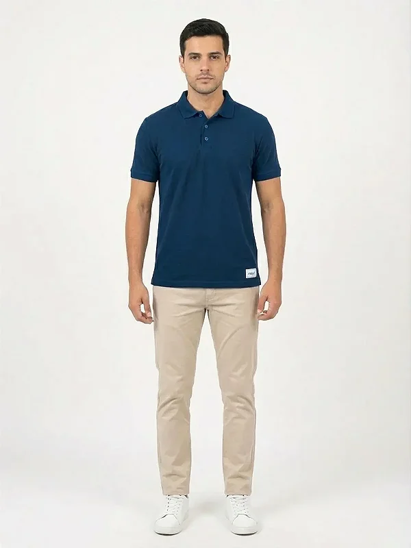 Camisa Polo Piquet Conforto Total Azul Marinho