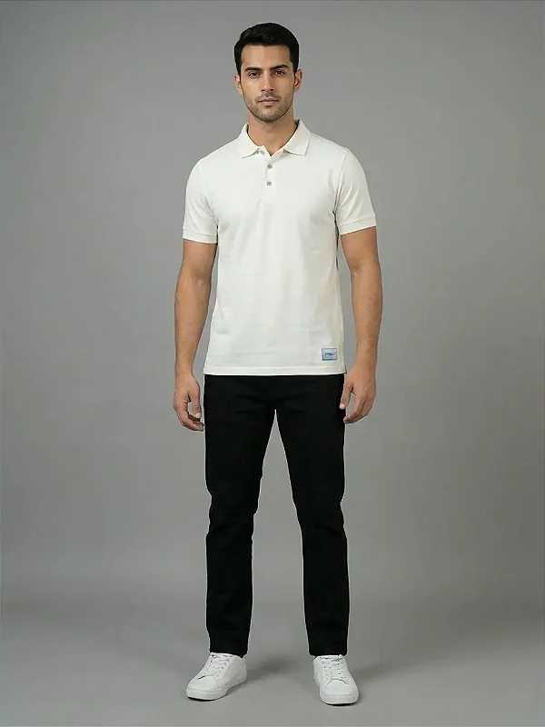 Camisa Polo Piquet Conforto Total Off White