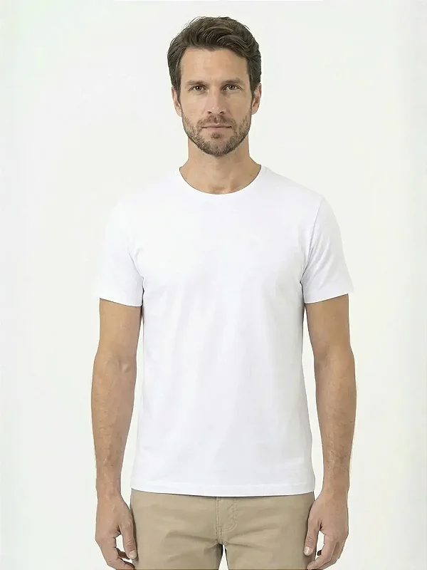 Camiseta Masculina Algodão Pima Ultra Macia Branca
