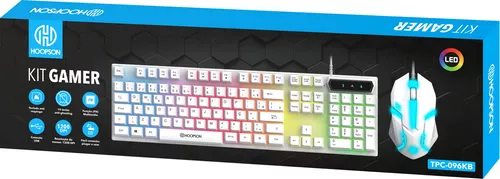KIT GAMER TECLADO E MOUSE BRANCO HOOPSON TPC-096KB