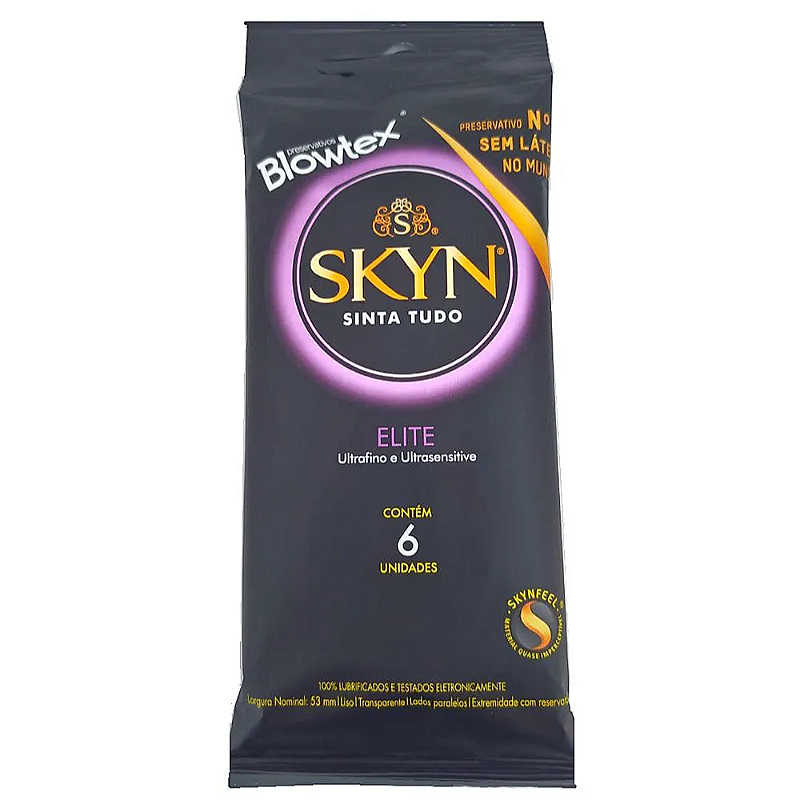 Skyn Elite Ultrafino E Ultrasensive Preservativo Lubrificado Com 6 Unidades Blowtex