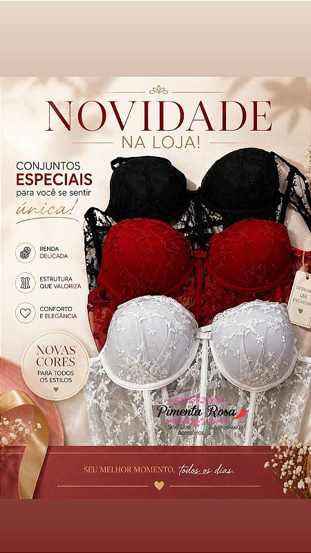 Corset Rendado Feminino Preto