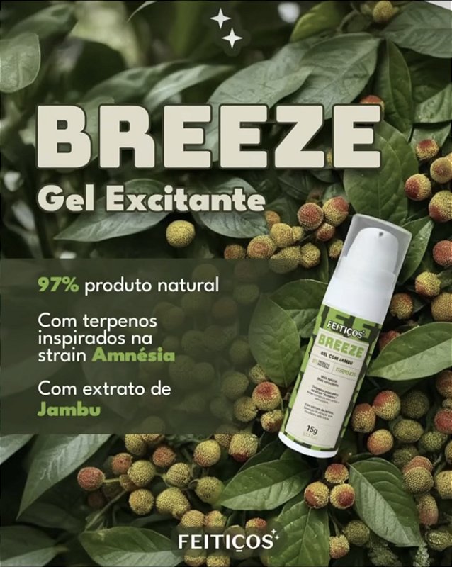 Breeze Gel Excitante Natural com Jambu 15g