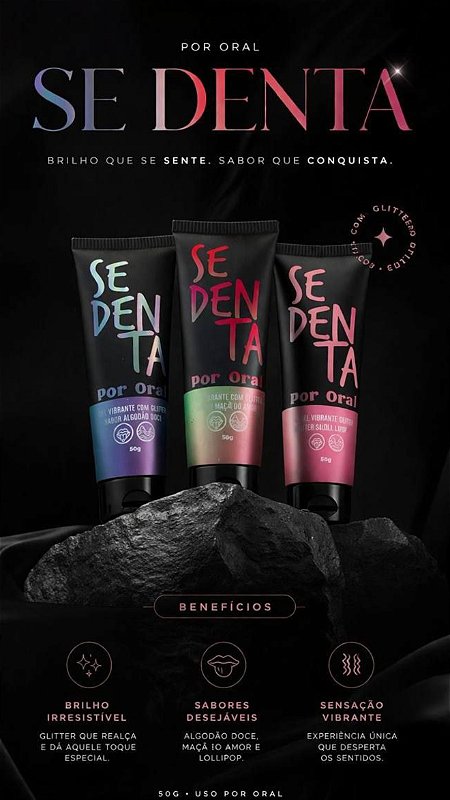 Gel Sedenta Lubrificante Oral com Glitter