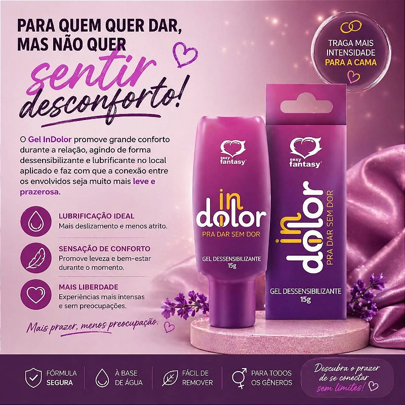 Gel Indolor Lubrificante Dessensibilizante 15g