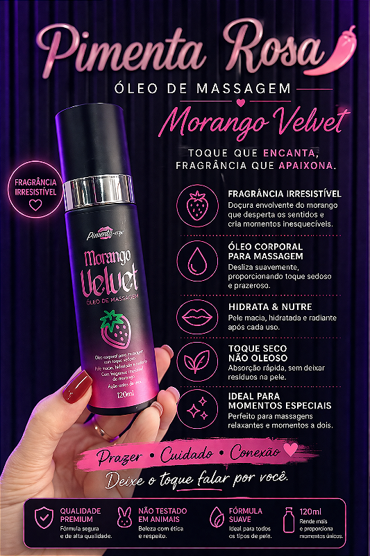 Óleo de Massagem Provokeme Morango Velvet 120ml