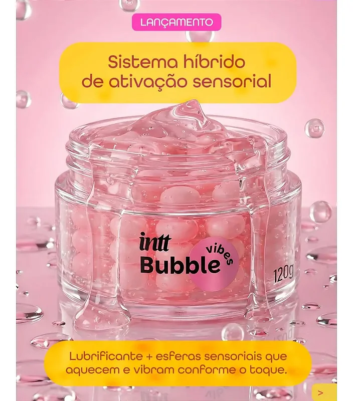 Bubble Vibes 3 em 1 Lubrificante e Excitante com Esferas e Jambu 120g Intt