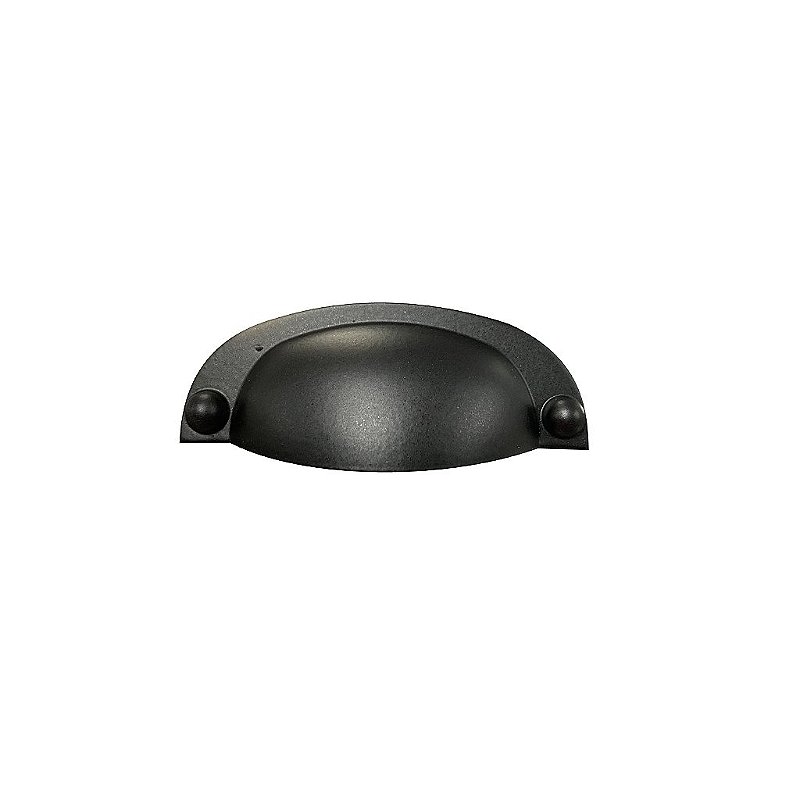 Puxador Concha Stillo 64mm Zamac Preto Fosco para Móveis Modernos