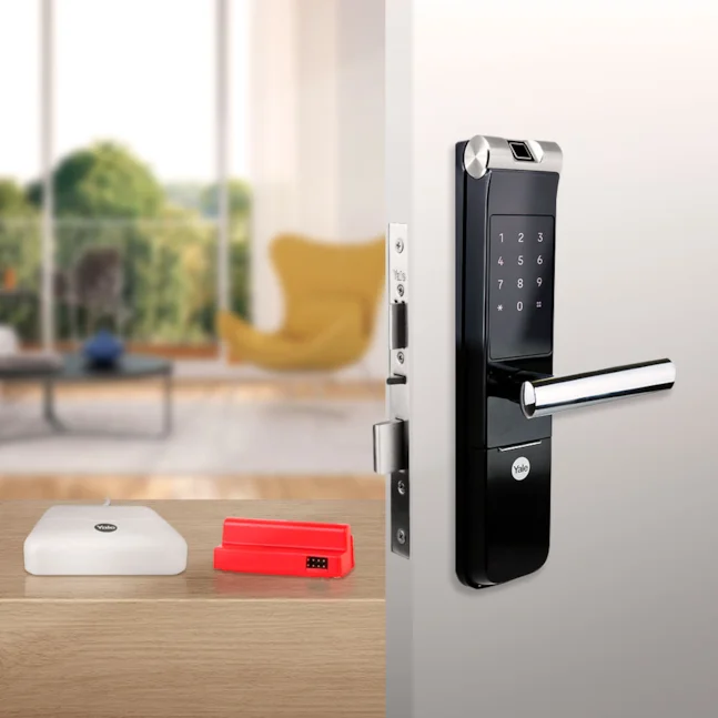 Fechadura Digital Yale YMF 40A com Biometria, Senha e Kit de