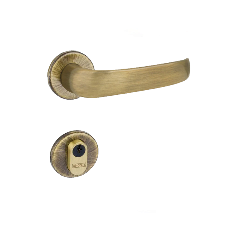 Fechadura La Fonte 6236 Antique Brass Zamac Com Roseta 323 Externa