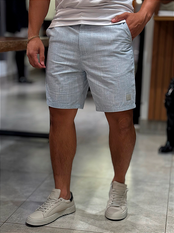 Bermuda Acostamento Azul Claro Masculina 100% Algodão MB Store