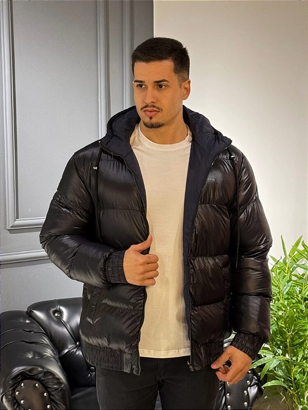 Jaqueta Acostamento Dupla Face Preta C/ Marinho MB Store Moda