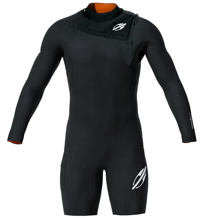 Short john manga longa chest zip 1mm masculino flexxa pro surf