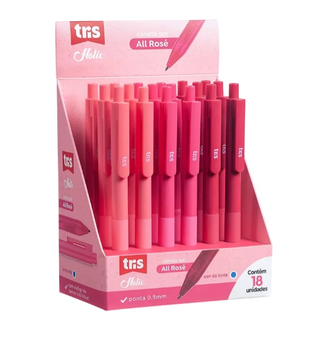 Holic Roses Caneta Gel Holic All Rosé - 0.5mm - TRIS 905079 - Yes Papelaria Digital