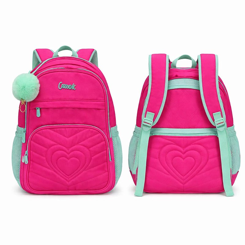 MOCHILA REFORÇADA CARRYCHIC PINK E VERDE - Atacado Papelaria Bem Mais ...
