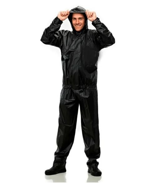 Conjunto de Chuva Para Motoqueiro Em Pvc Com Capuz Ca 28481