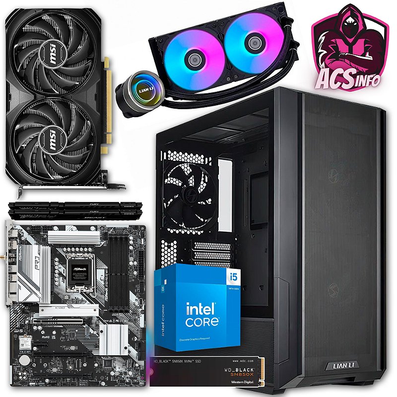 PC Arquiteto Intel core i5 14400F + RTX 4060 Ti + B760 Pro + 32GB DDR5 + SSD 1TB NVME + Windows 11 PC Arquiteto Intel core i5 14400F + RTX 4060 Ti + B760 Pro + 32GB DDR5 + SSD 1TB NVME + Windows 11