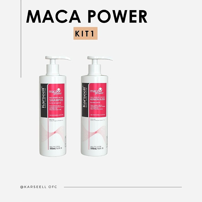 kit Liso imediato Keratin Gloss Karseell 500g + Shampoo Karseell 500g