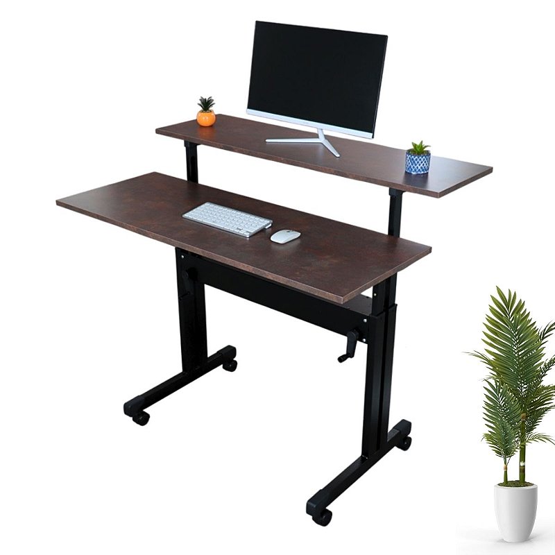 Mesa Dupla Com Regulagem De Altura Corten - Wp Connect - wp connect
