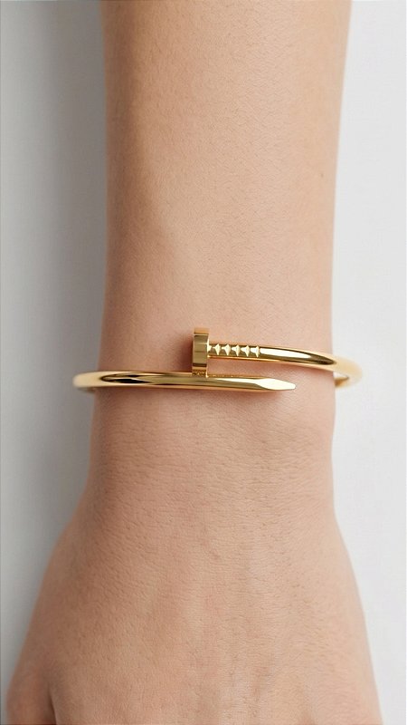 Bracelete Prego CT Dourado Aço