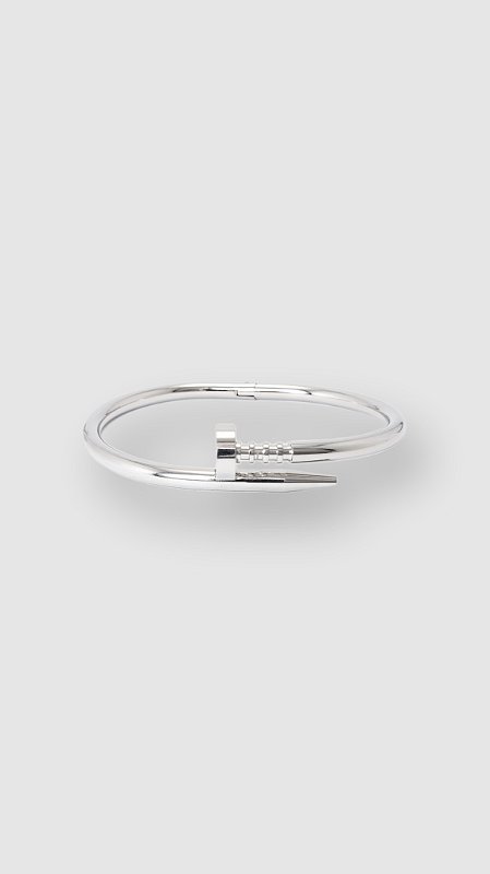 Bracelete Inspiração Prego Aço Cartier Prata