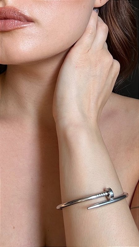 Bracelete Inspiração Prego Cartier Prata