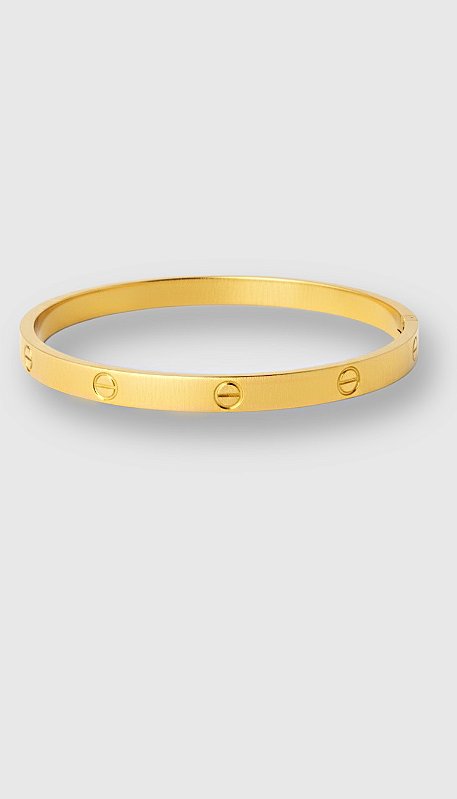 Bracelete Inspiração Cartier Aço Dourado