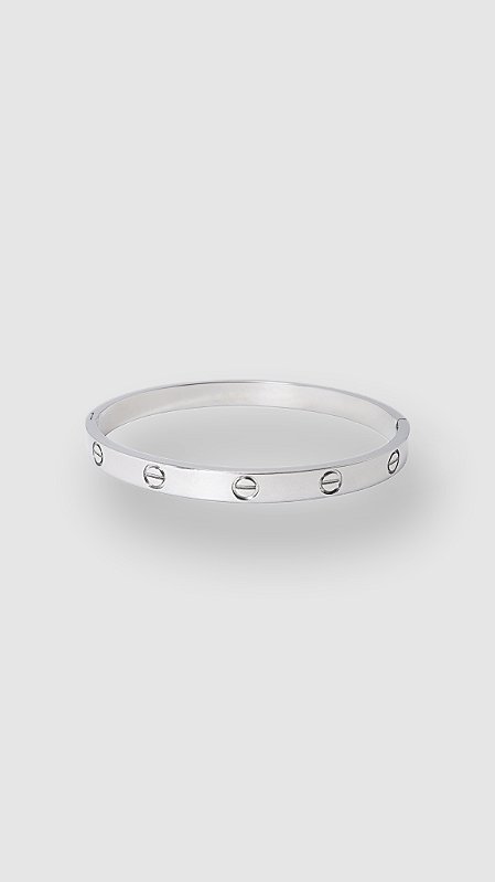 Bracelete Inspiração Cartier Aço Prata
