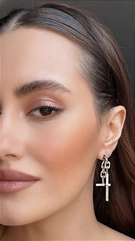 Brinco Corrente Pendurada Prata