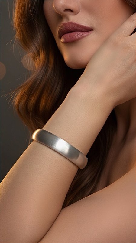 Bracelete Redondo Escovado Prata