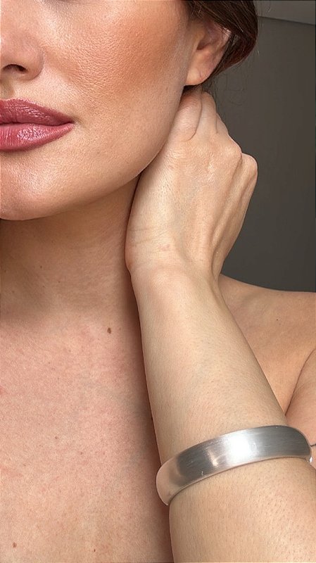 Bracelete Redondo Escovado Prata