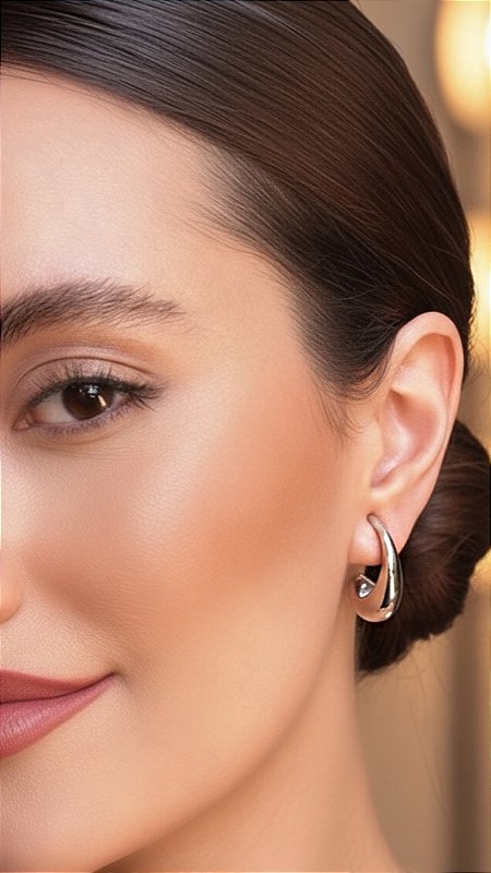 Brinco Gota Slim Prata