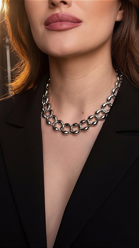 Colar Correntaria Prata