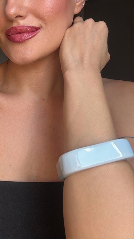 Bracelete Quadrado Resina Azul Sólido