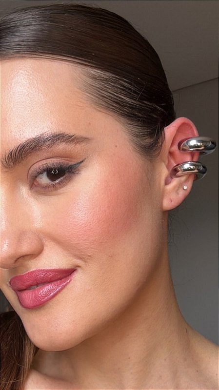 Brinco Ear Cuff Duplo Bold Prata