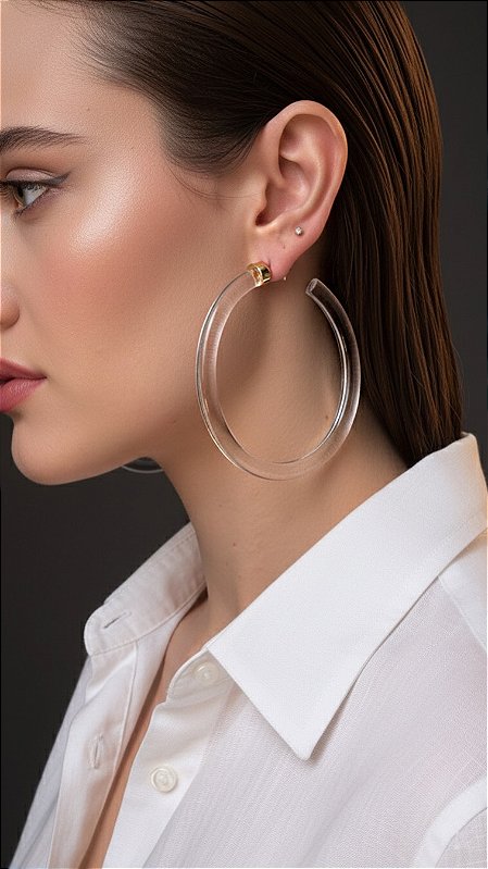 Brinco Máxi Argola Acrílico