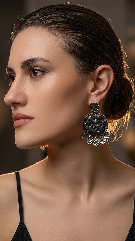 Brinco Esfera Medalhas Prata