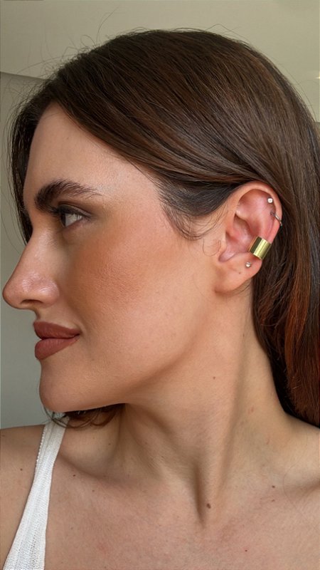 Brinco Ear Cuff Metal Dourado