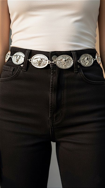 Cinto Medalha Boho Prata