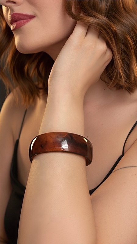 Bracelete Resina Médio Tartaruga Marrom