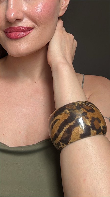 Bracelete Resina Animal Print