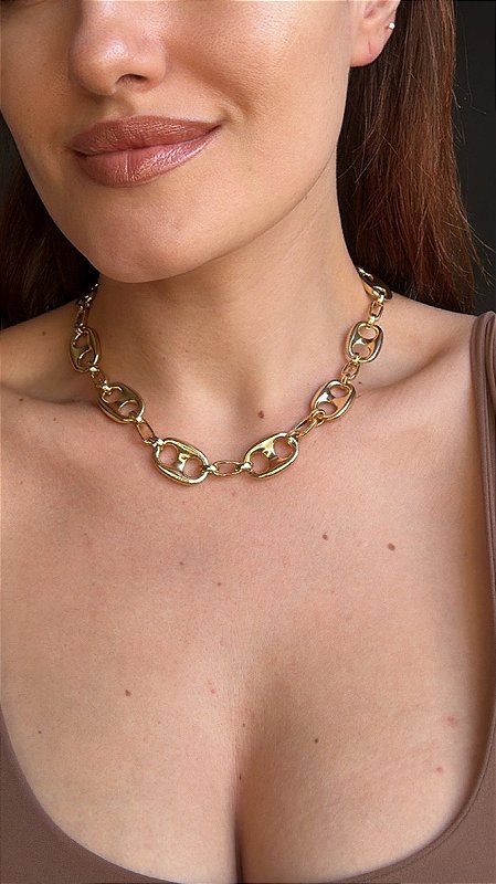 Colar Mini Insp Gucci Dourado