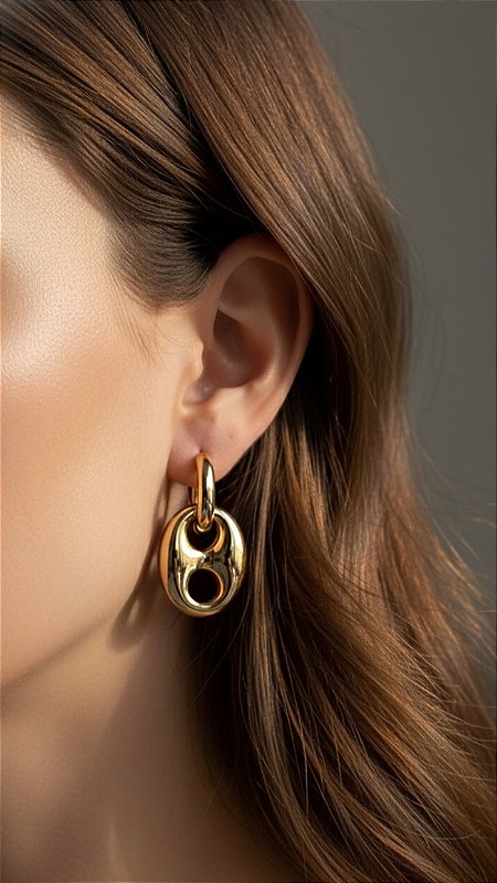 Brinco Insp Gucci 2 em 1 Dourado