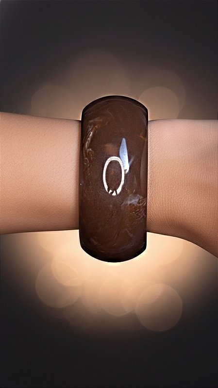 Bracelete Resina Marrom