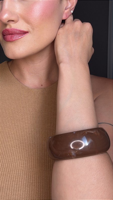 Bracelete Resina Marrom